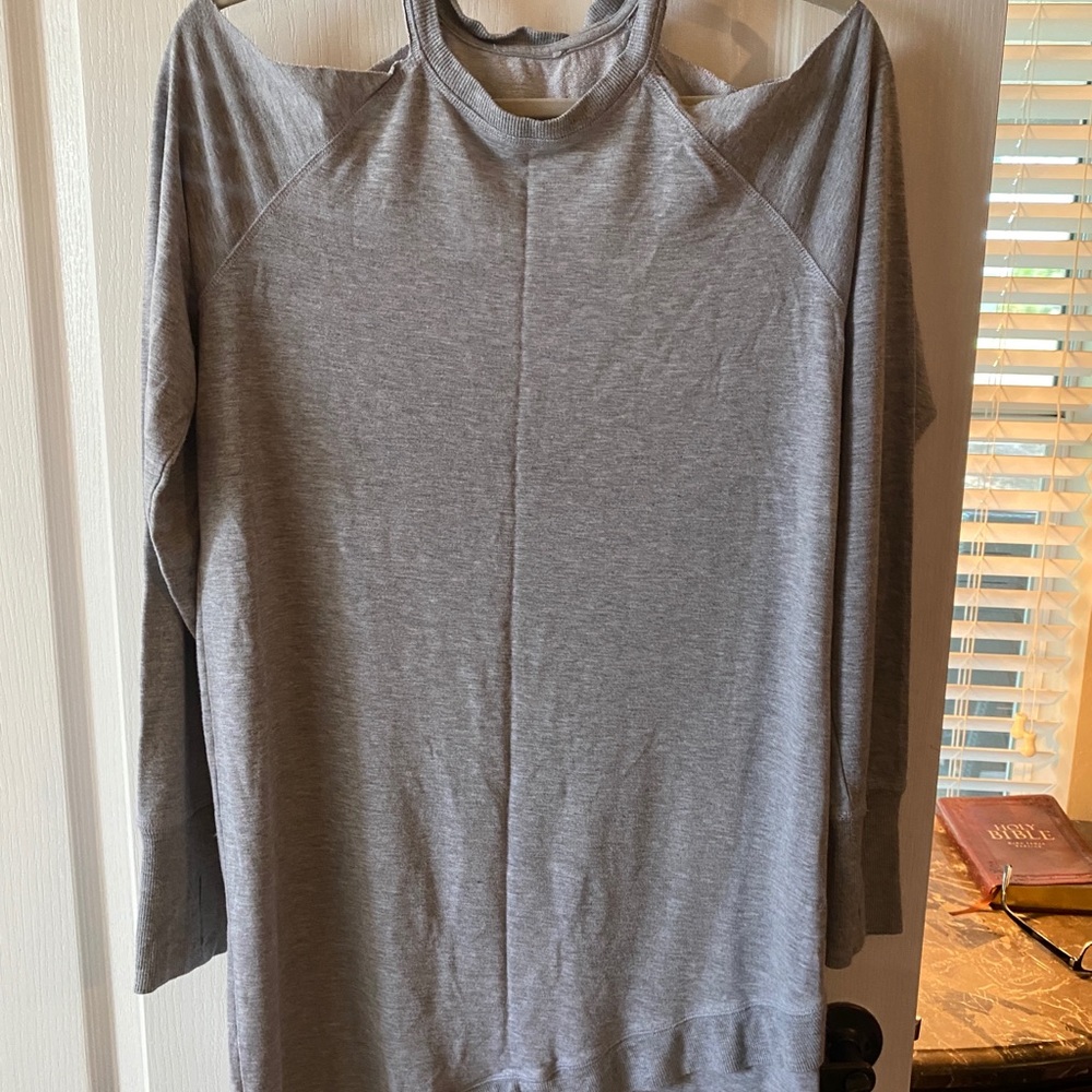 Cold shoulder sweatshirt dress. Worn once.